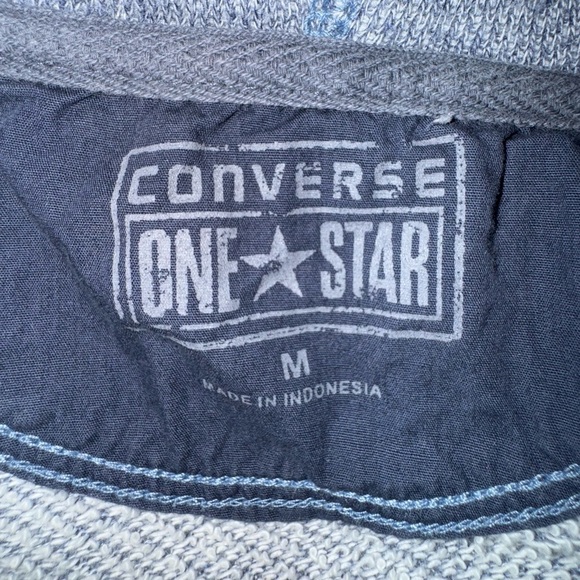 Converse All Star Gray hooded sweatshirt w button neck. Size Medium. GUC - Picture 4 of 8